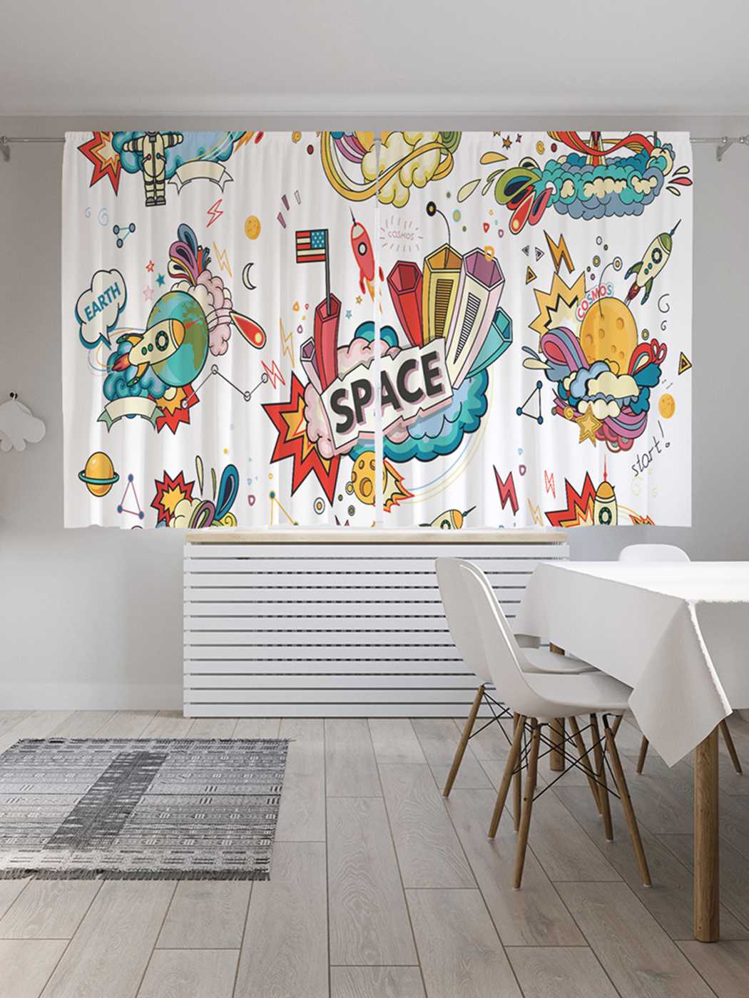 фото Шторы с фотопечатью joyarty "космические события" из сатена, 290х180 см