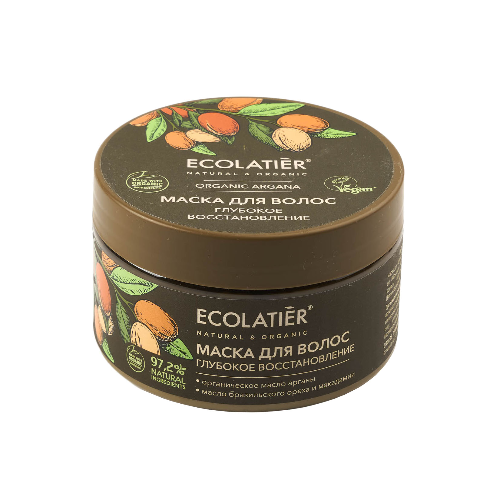 Маска для волос Глубокое восстановление ECOLATIER ORGANIC ARGANA 250 мл ecolatier green масло для душа глубокое восстановление organic argana 250 0