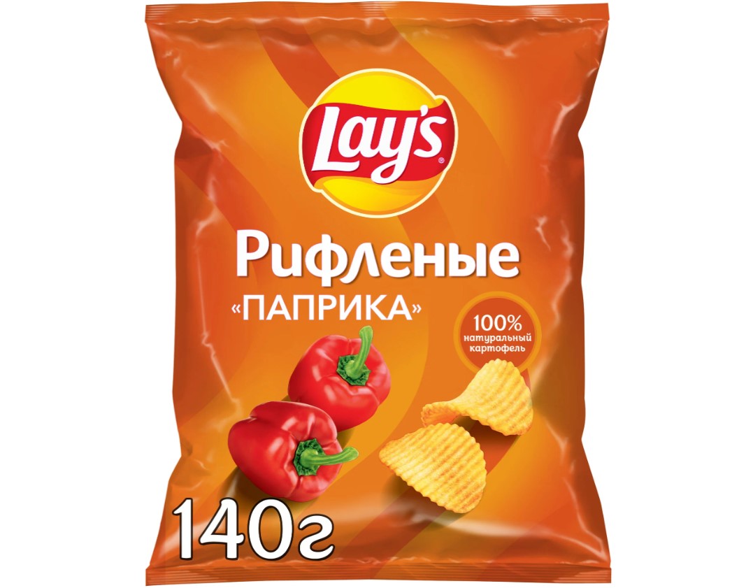 

Чипсы Lay's картофельные, рифленые, с паприкой, 19x140 г