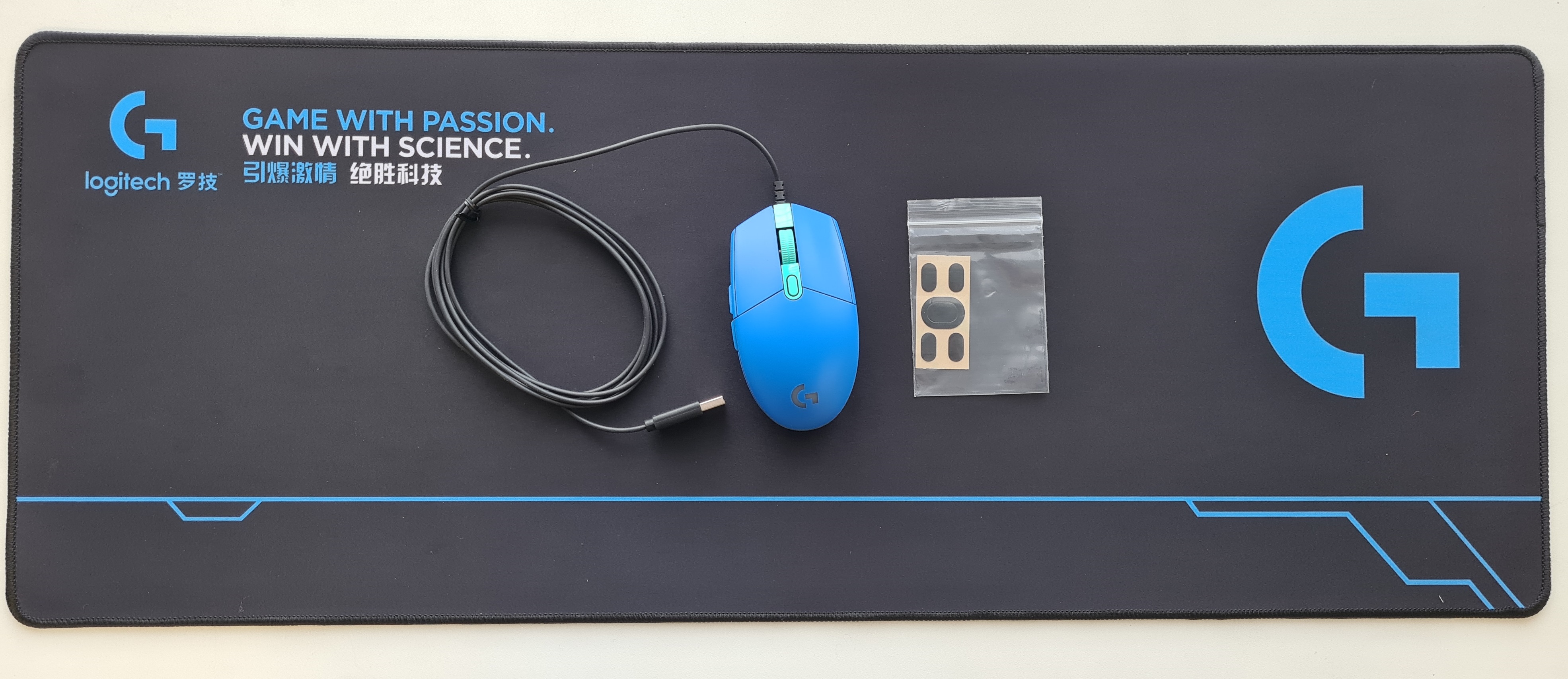 Комплект Мышь Logitech G102 Blue + Коврик + Противоскользящие коньки