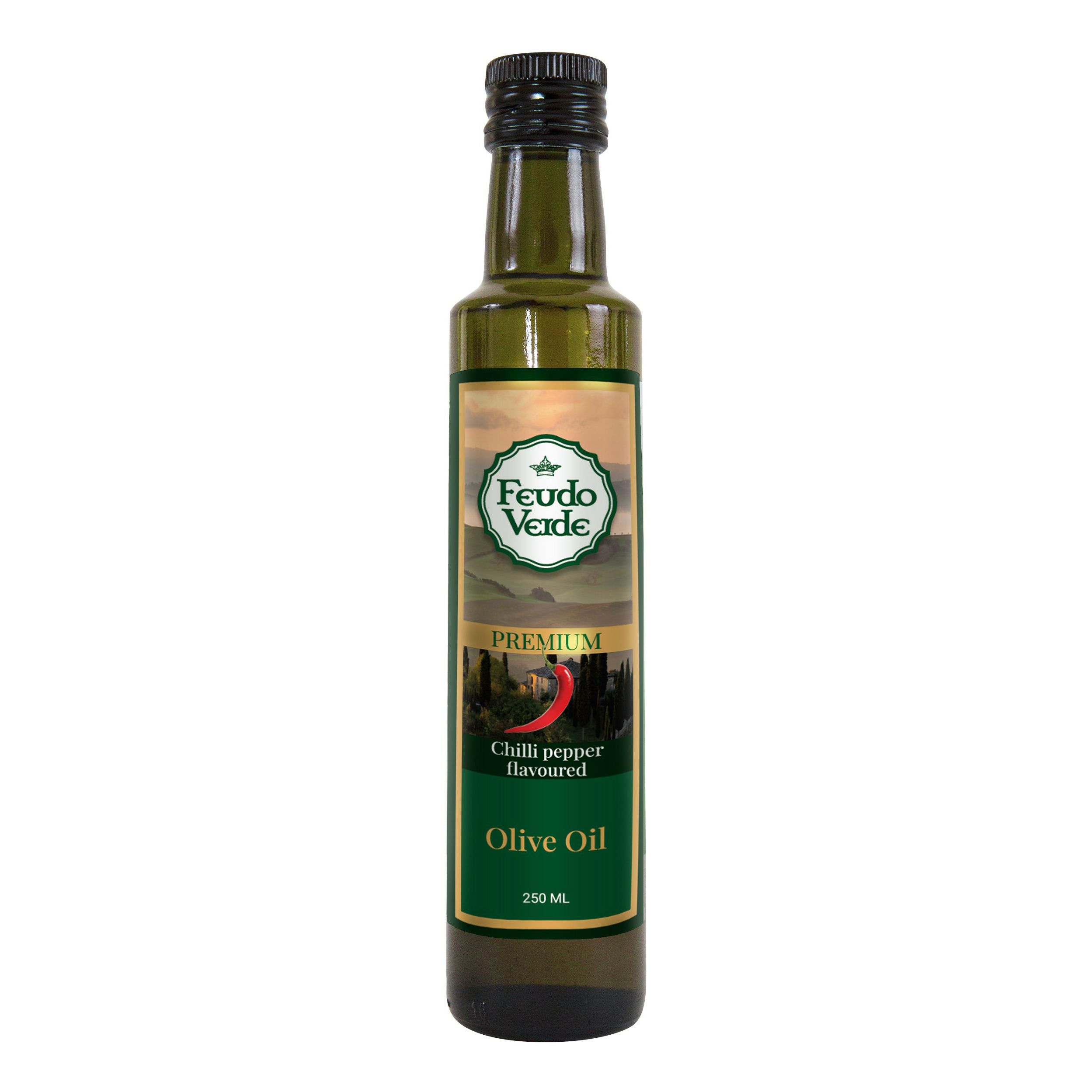 Оливковое масло Feudo Verde Extra Virgin нерафинированное с перцем 250 мл