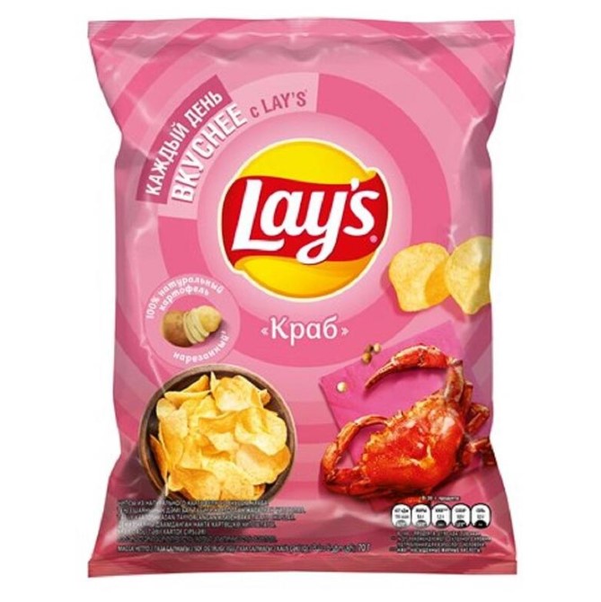 

Чипсы Lay's картофельные, со вкусом краба, 25x70 г