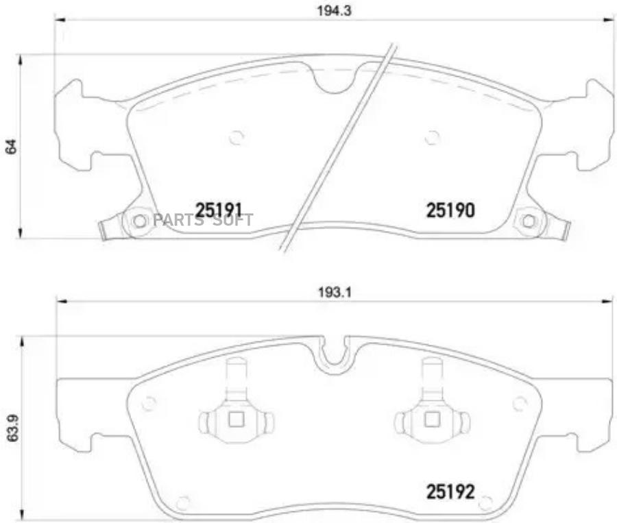 

Колодки торм.пер. JEEP GRAND CHEROKEE 3.0-6.5 10-> BREMBO