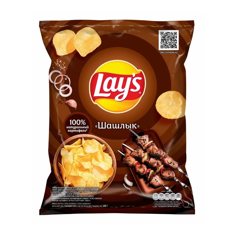 Чипсы Lay's картофельные, со вкусом шашлыка, 19x140 г