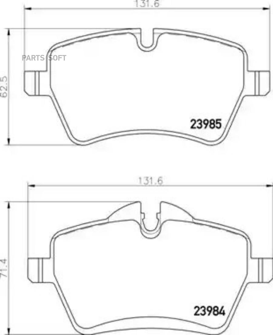 

Колодки торм.пер. MINI COOPER (R50/R55/R56/R59/R60/R61) 04-> BREMBO