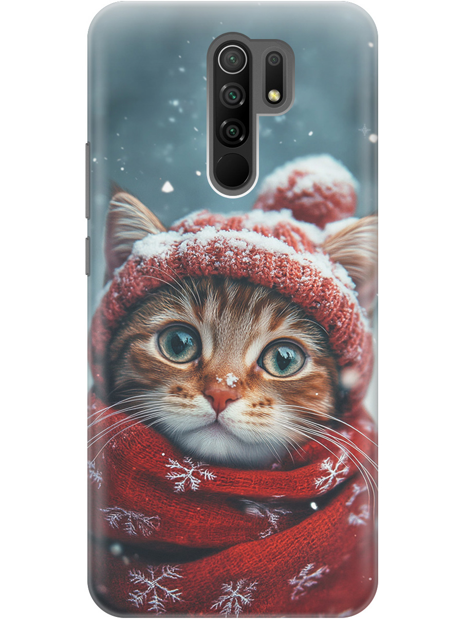 

Силиконовый чехол на Xiaomi Redmi 9 с принтом "Котик и снегопад", Прозрачный;белый;желтый;красный;синий, 723276712