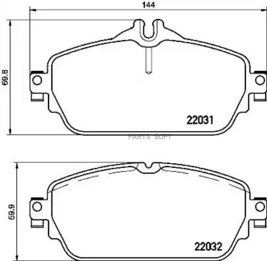 

Колодки торм.пер MERCEDES C-Class (W205,C205,S205) C160,180,200,220/ E-Class (W213) BREMBO