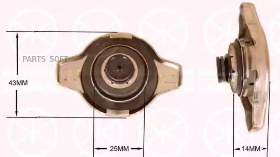 Крышка Радиатора D/D=43/25mm H=14mm Honda Accord Toyota Corolla Klokkerholm 2911309999