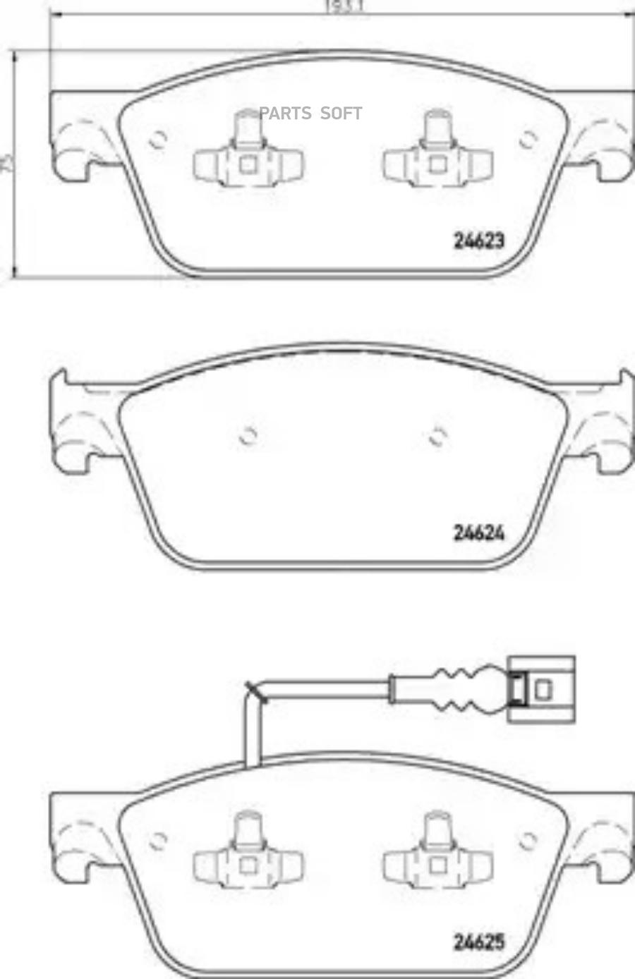 

Колодки торм.пер. VW Transporter 09/09> BREMBO