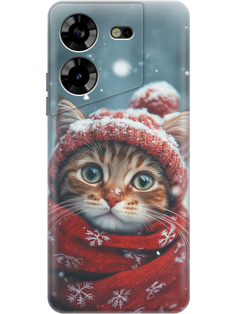 

Силиконовый чехол на Tecno Pova 5 с принтом "Котик и снегопад", Прозрачный;белый;желтый;красный;синий, 772627512