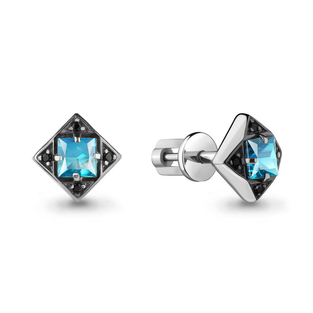 

Серьги-пусеты из серебра с топазом Aquamarine 4486505Ч_925_р, 4486505Ч_925_р