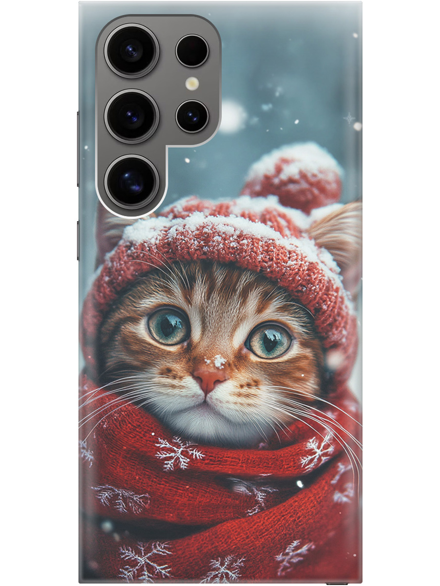 

Силиконовый чехол на Samsung Galaxy S24 Ultra с принтом "Котик и снегопад", Прозрачный;белый;желтый;красный;синий, 779823512