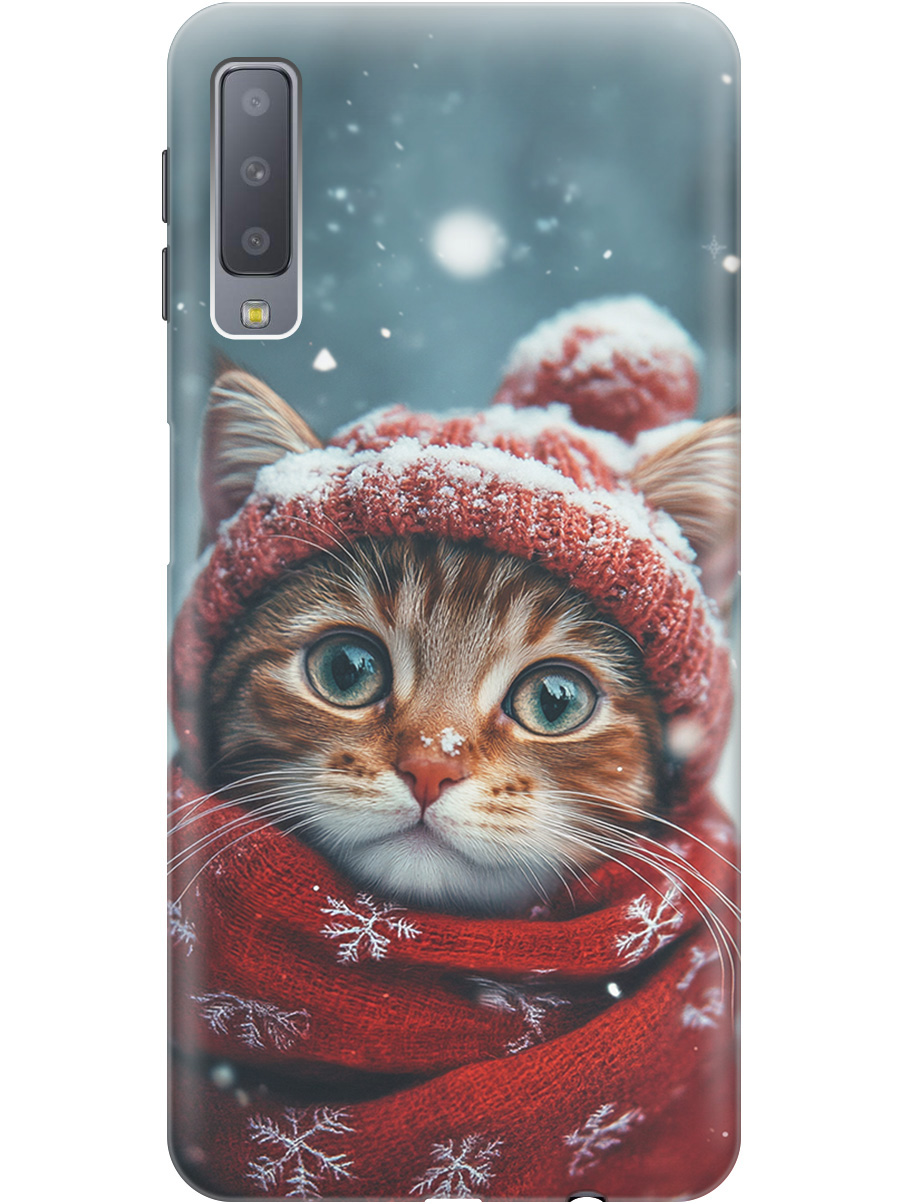 

Силиконовый чехол на Samsung Galaxy A7 (2018) с принтом "Котик и снегопад", Прозрачный;белый;желтый;красный;синий, 719709112