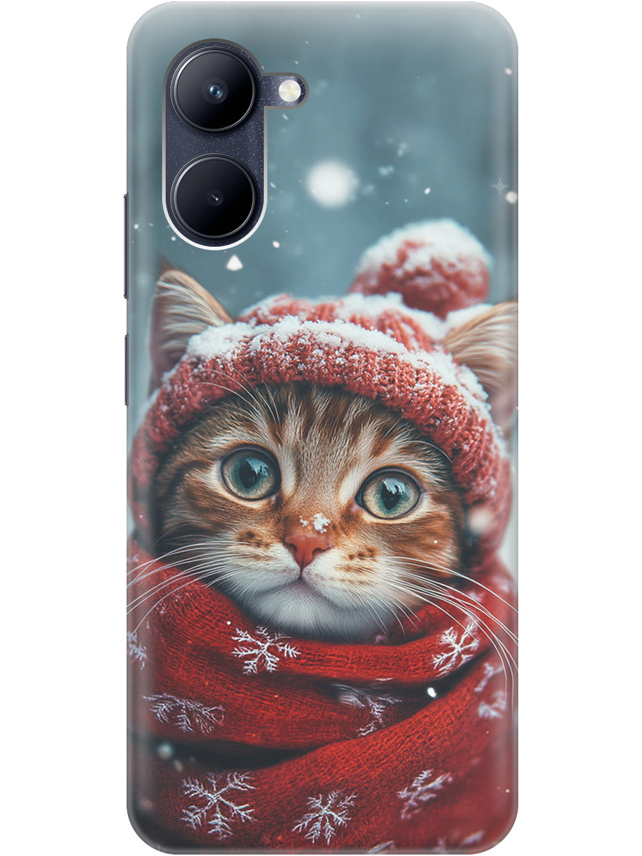 

Силиконовый чехол на Realme C33 с принтом "Котик и снегопад", Прозрачный;белый;желтый;красный;синий, 766400412
