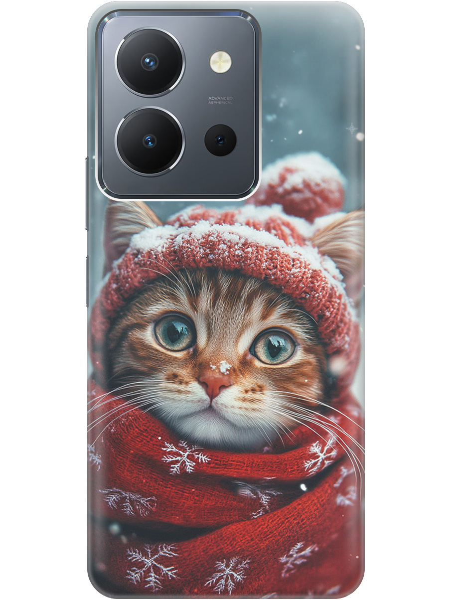 

Силиконовый чехол на Vivo Y36 с принтом "Котик и снегопад", Прозрачный;белый;желтый;красный;синий, 772628412