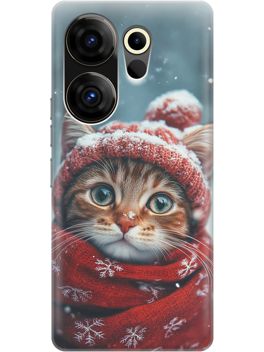 

Силиконовый чехол на Tecno Camon 20 Premier 5g с принтом "Котик и снегопад", Прозрачный;белый;желтый;красный;синий, 772567812