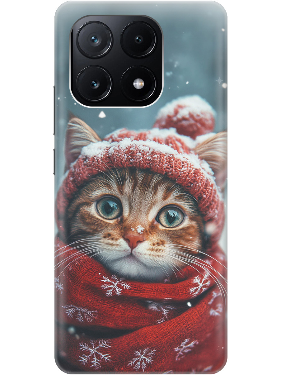 

Силиконовый чехол на Xiaomi Poco X6 Pro 5G с принтом "Котик и снегопад", Прозрачный;белый;желтый;красный;синий, 780484112