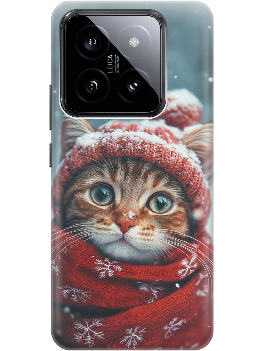 

Силиконовый чехол на Xiaomi 14 Pro с принтом "Котик и снегопад", Прозрачный;белый;желтый;красный;синий, 777771012