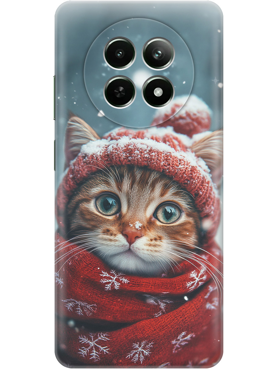 

Силиконовый чехол на Realme 12 5g с принтом "Котик и снегопад", Прозрачный;белый;желтый;красный;синий, 783982612