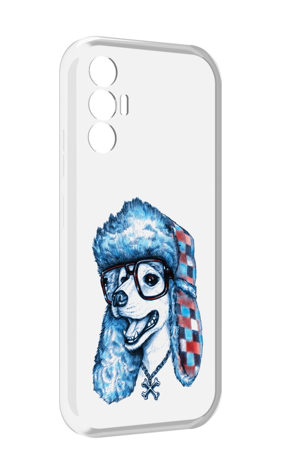 

Чехол MyPads зимний пес для Tecno Pova 3, Прозрачный, Tocco