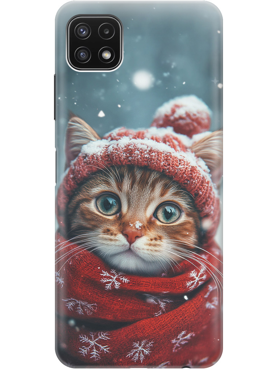 

Силиконовый чехол на Samsung Galaxy A22s 5G с принтом "Котик и снегопад", Прозрачный;белый;желтый;красный;синий, 734082012