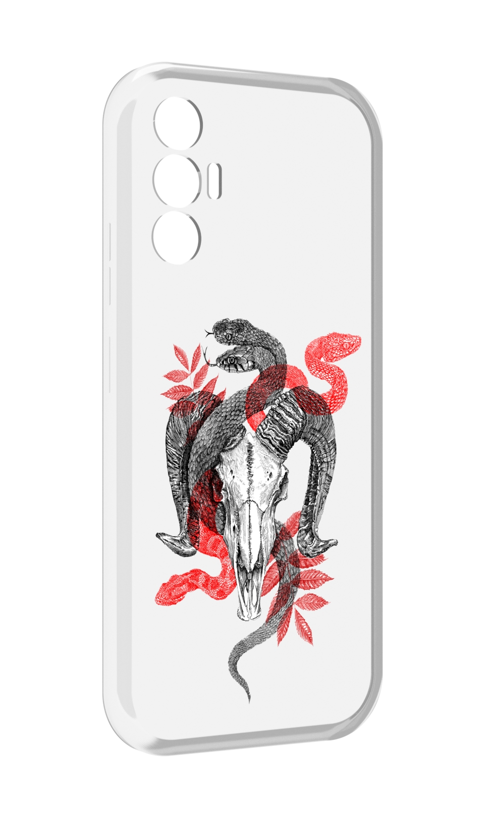 

Чехол MyPads змея в черепе рисунок для Tecno Pova 3, Прозрачный, Tocco
