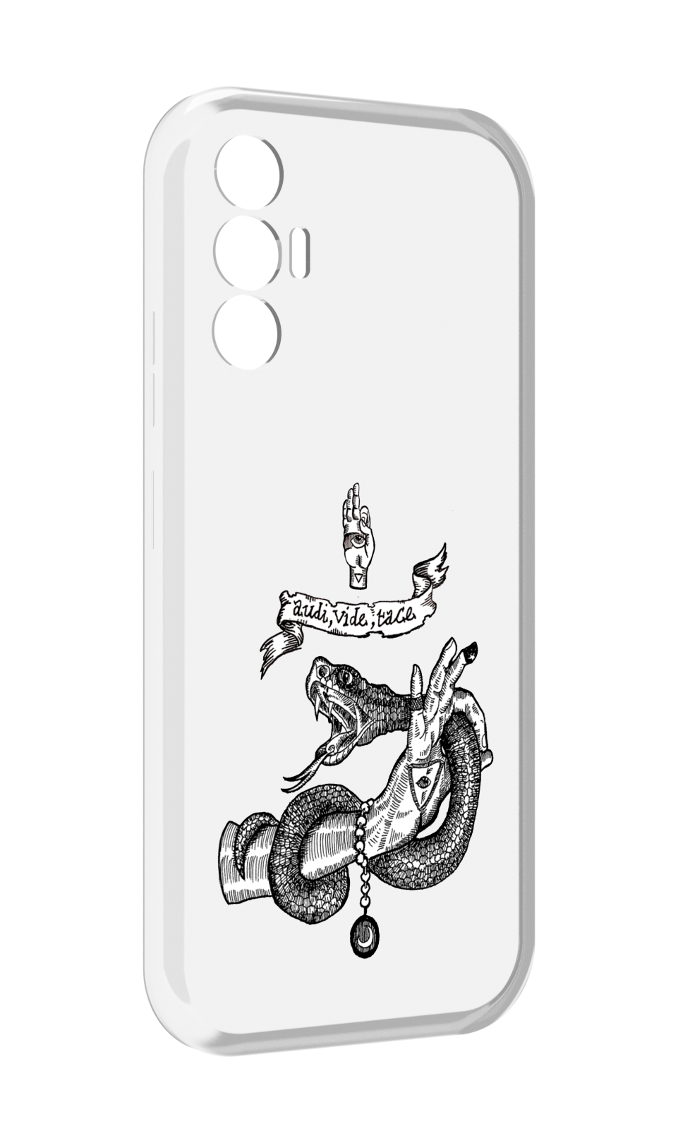 

Чехол MyPads змея на руке рисунок для Tecno Pova 3, Прозрачный, Tocco