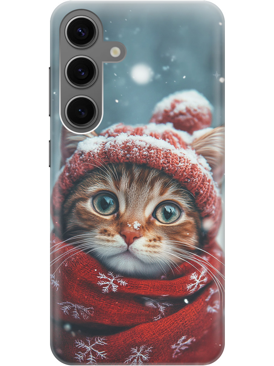 

Силиконовый чехол на Samsung Galaxy S24 с принтом "Котик и снегопад", Прозрачный;белый;желтый;красный;синий, 779825712