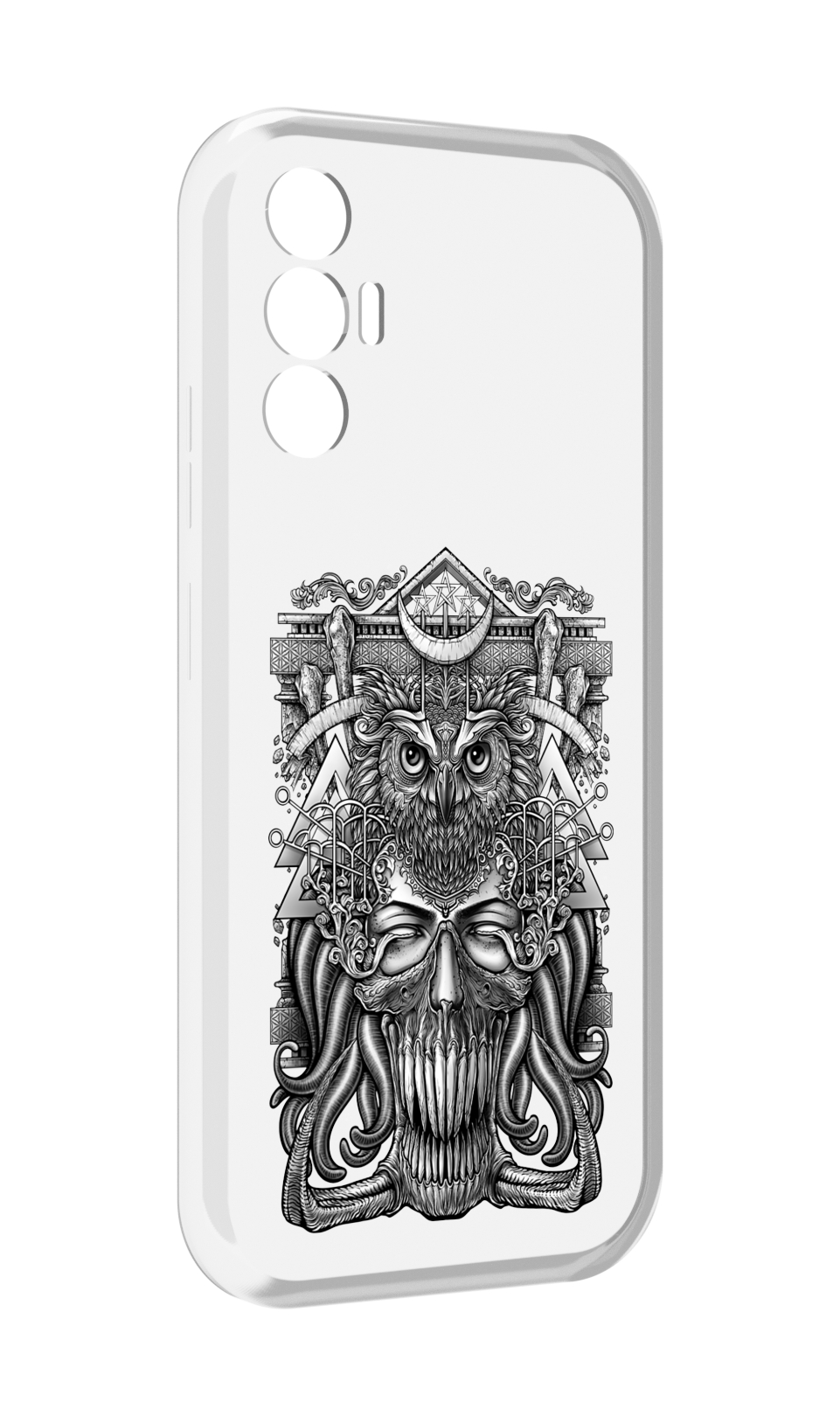 

Чехол MyPads зубастая сова для Tecno Pova 3, Прозрачный, Tocco