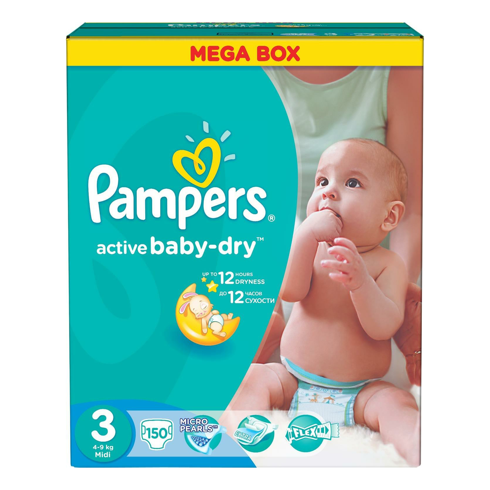 фото Подгузники pampers, active baby-dry midi 3, 4-9 кг, 150 шт