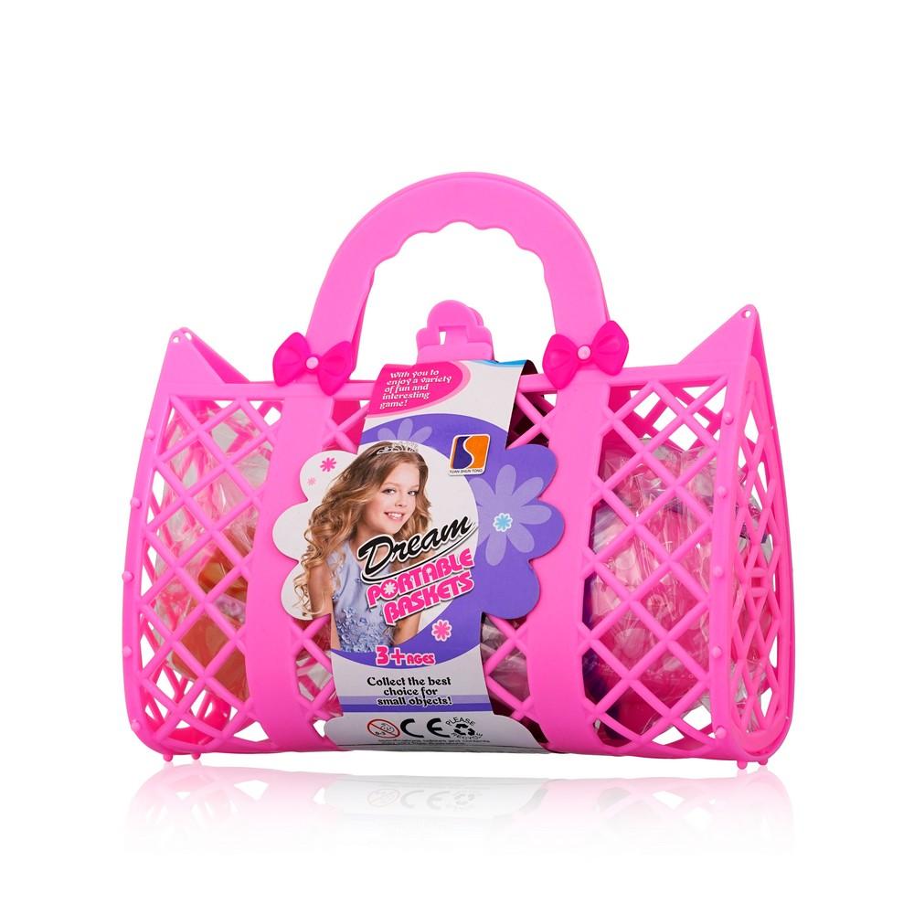 фото Посудка для детей набор в сумке, розовый, 10 предметов nobrand