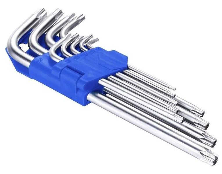 

Набор ключей KENLI Torx KL-9705T T10/T15/T20/T25/T27/T30/T40/T45/T50 230128, KL-9705T