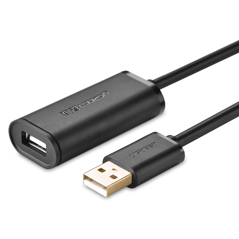 

Кабель uGreen USB - USB вилка-розетка 10м (10321_), Черный, US121 (10321) USB 2.0 Active Extension Cable with Chipset 10m - Black