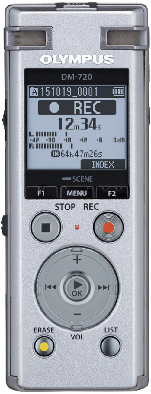 

Цифровой диктофон Olympus DM-720 4Гб Silver + сумка, DM-720
