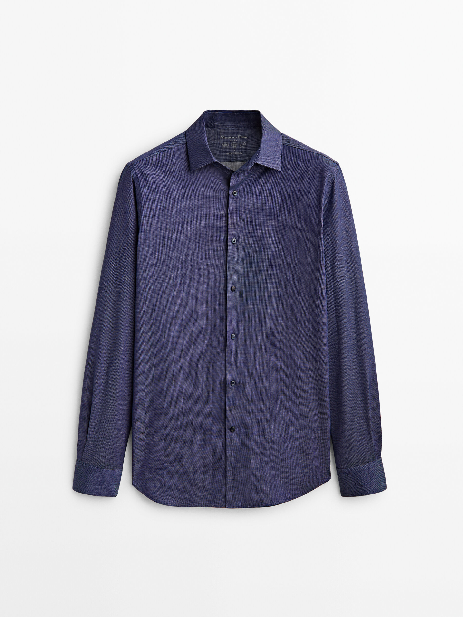 

Рубашка мужская Massimo Dutti 00162360427 синяя S, 00162360427