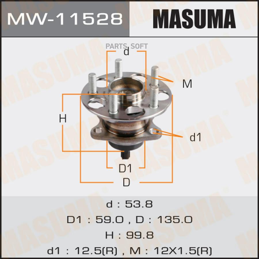 

Подшипник задн. ступ. [с ABS] MASUMA mw11528