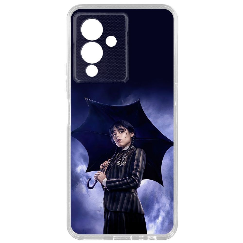 

Чехол-накладка Кейс Уэнсдей Аддамс - Уэнсдей под зонтом для Infinix Note 12 Pro 5G, Прозрачный