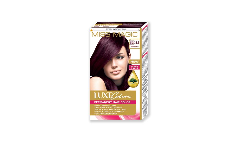 Краска Miss Magic Luxe Colors для волос 113 5.2 бургунд масло для волос аргана и шелк