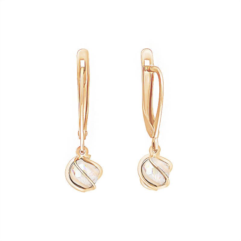 

Серьги женские из золота НАШЕ ЗОЛОТО 1ФССВ101, swarovski, 1ФССВ101