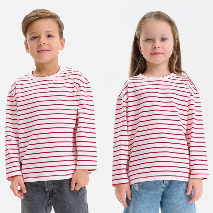 

Лонгслив детский KAFTAN П00000560, красный, белый, 122, Basic line KAFTAN