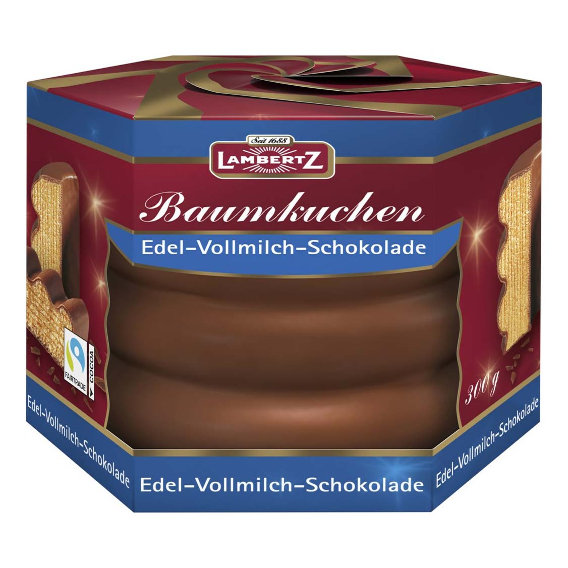 Печенье Lambertz Baumkuchen в молочном шоколаде 300 г