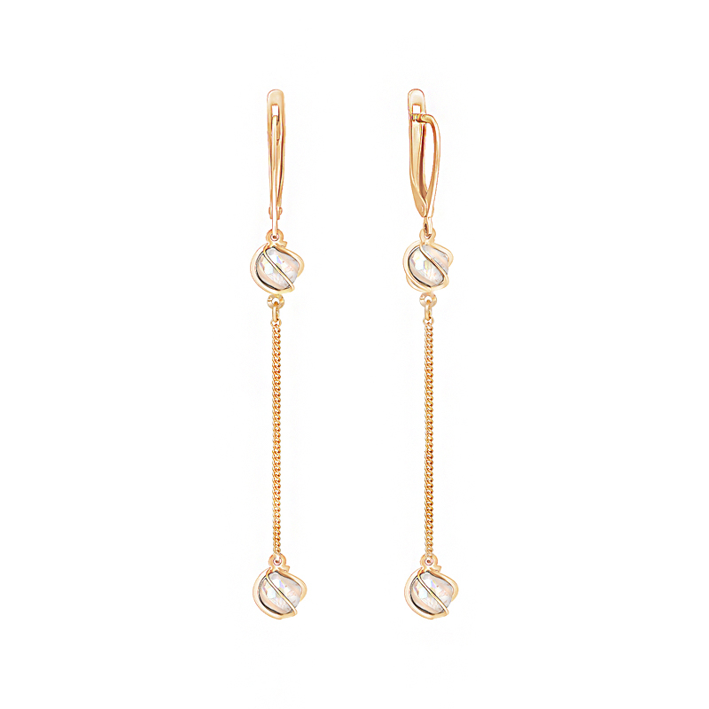 

Серьги женские из золота НАШЕ ЗОЛОТО 1ФССВ102/1, swarovski, 1ФССВ102/1