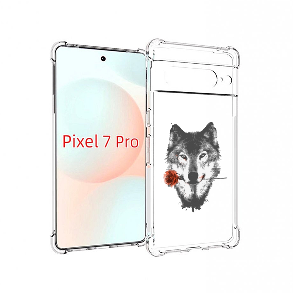 

Чехол Mypads Волк С Розой Для Google Pixel 7 Pro, Прозрачный, Tocco