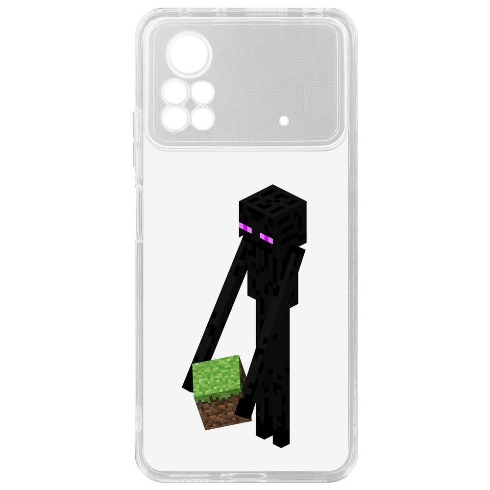 

Чехол-накладка Кейс Minecraft-Эндермен для Poco X4 Pro 5G, Прозрачный