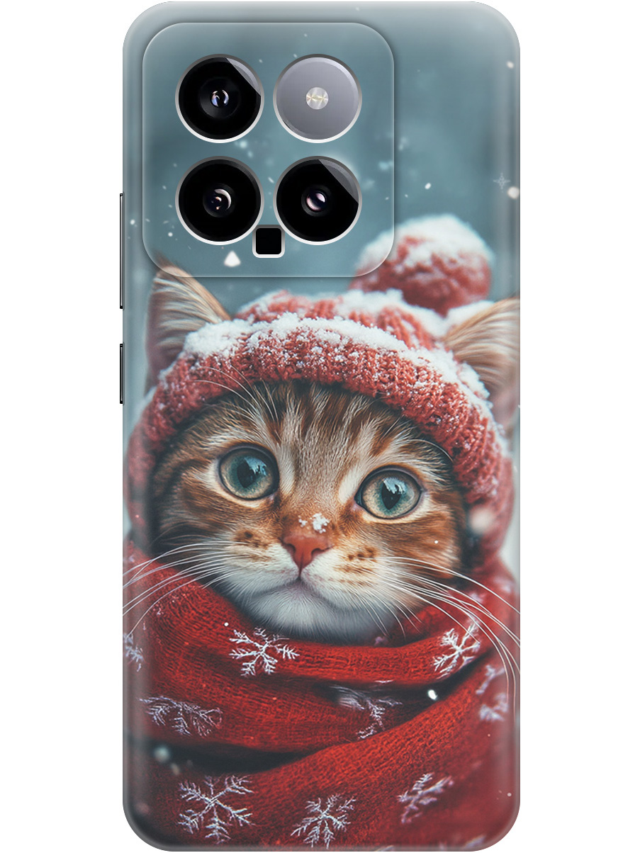 

Силиконовый чехол на Xiaomi 14 с принтом "Котик и снегопад", Прозрачный;белый;желтый;красный;синий, 777769912