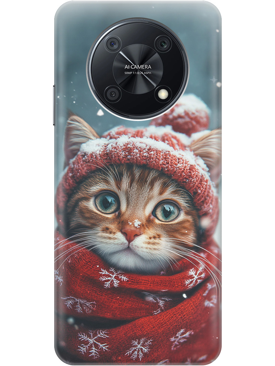

Силиконовый чехол на Huawei nova Y90 с принтом "Котик и снегопад", Прозрачный;белый;желтый;красный;синий, 740188612