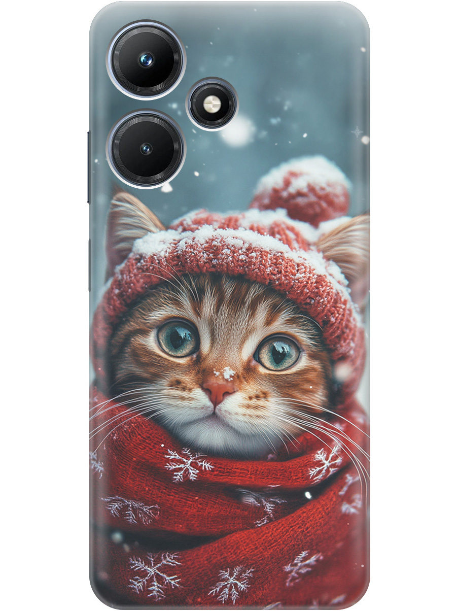 

Силиконовый чехол на Infinix Hot 30i с принтом "Котик и снегопад", Прозрачный;белый;желтый;красный;синий, 769389312