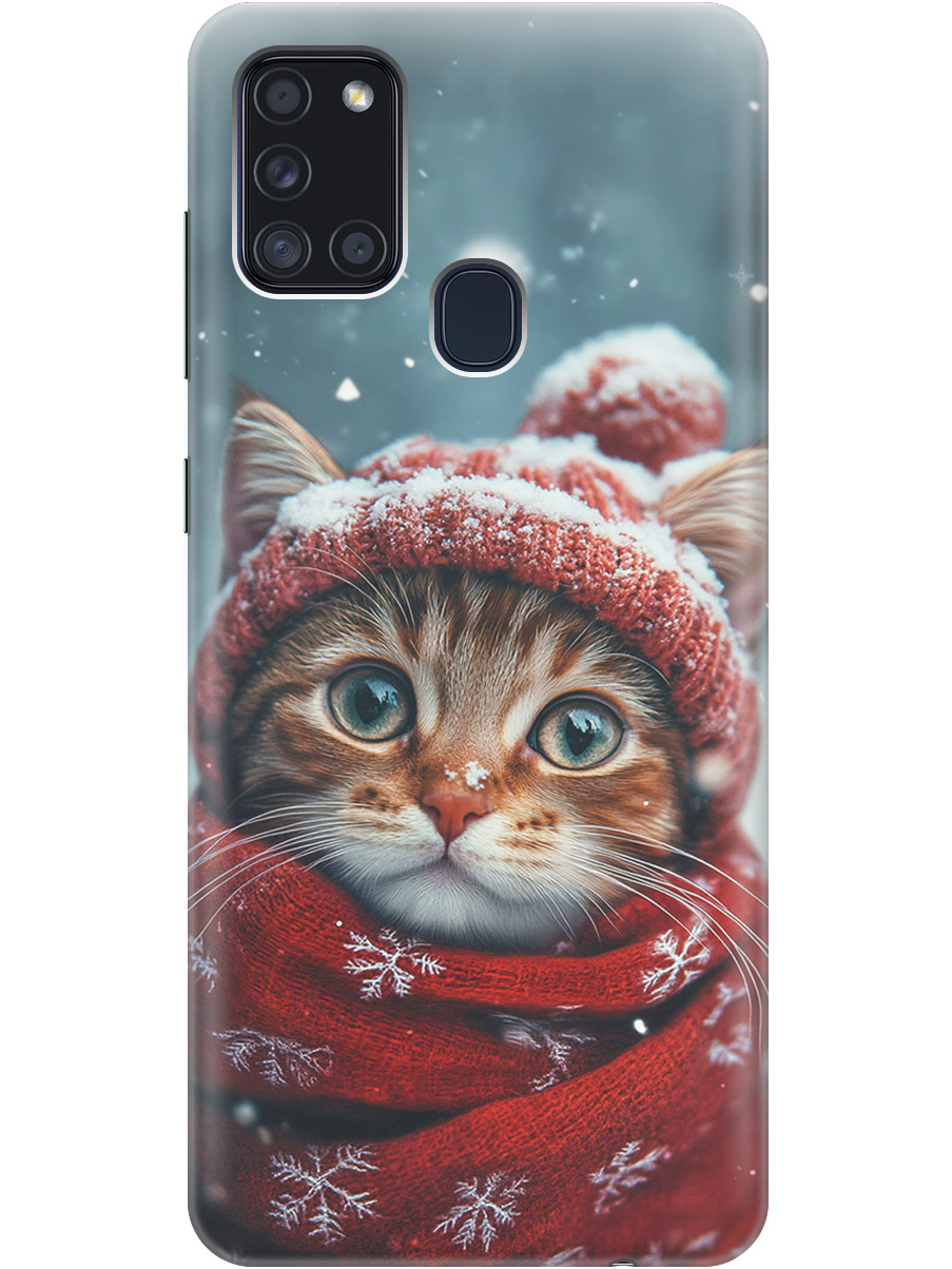 

Силиконовый чехол на Samsung Galaxy A21s с принтом "Котик и снегопад", Прозрачный;белый;желтый;красный;синий, 723009312