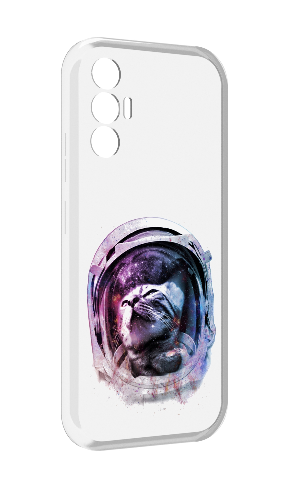 

Чехол MyPads кот в шлеме для Tecno Pova 3, Прозрачный, Tocco