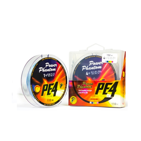 

Леска Power Phantom PE4 150 multicolor (#0,6 (5,9кг) / 0.12 мм.), Разноцветный